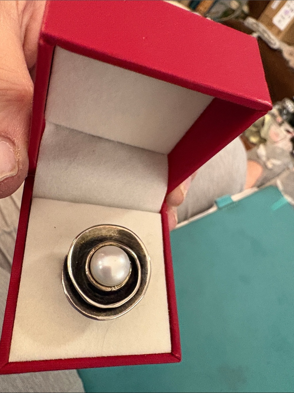 Sterling Silver White Pearl Ring by Silpada
